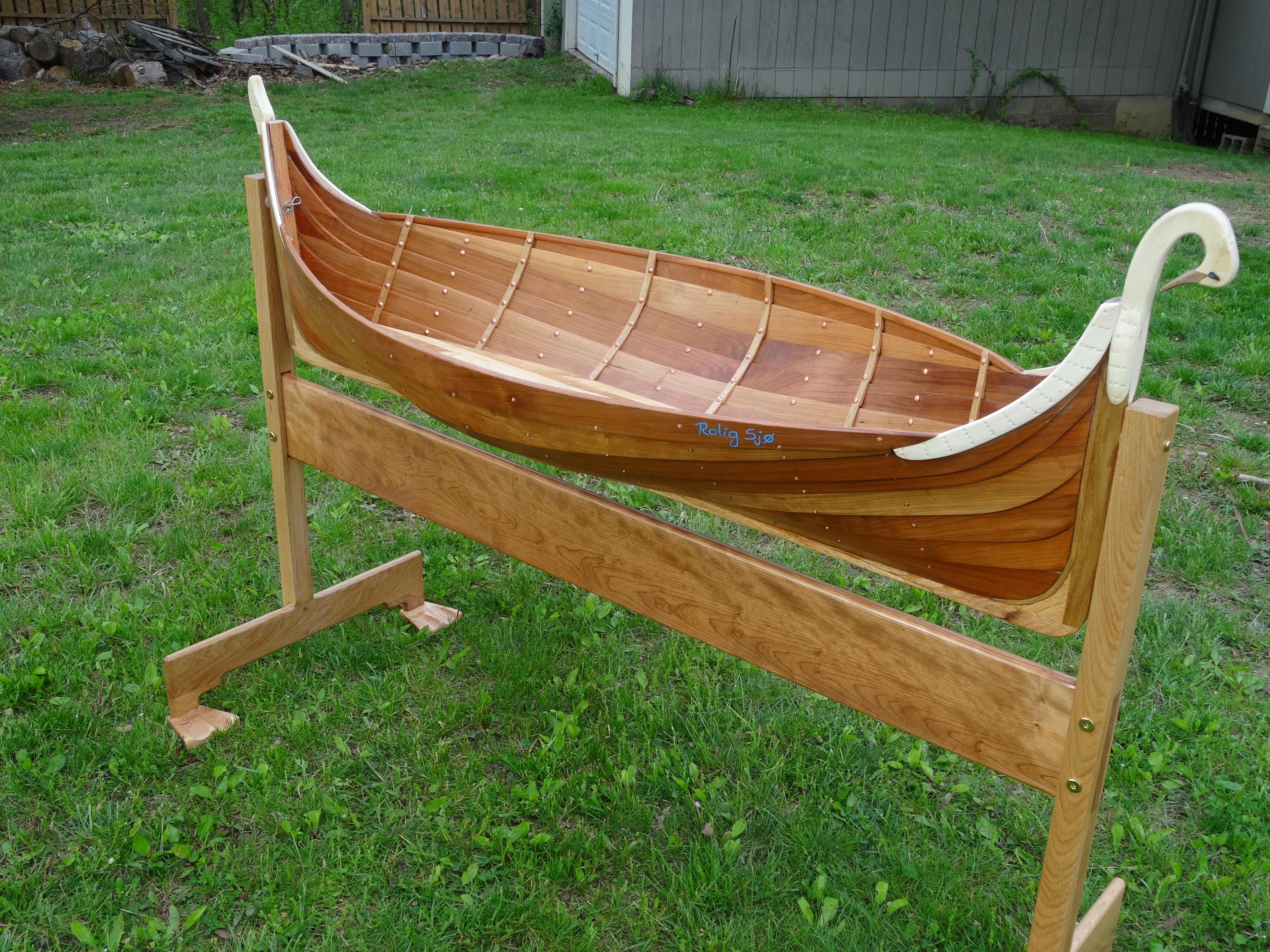 wooden boat cradle